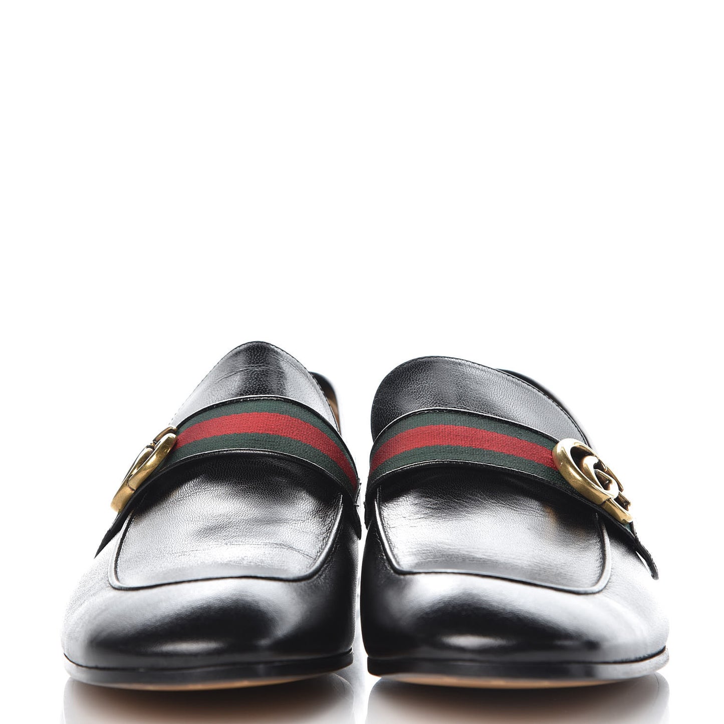 Goatskin Web Mens GG Loafers 12 Black