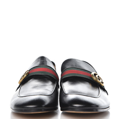 Gucci Goatskin Web Mens GG Loafers 12 Black 2 of 9