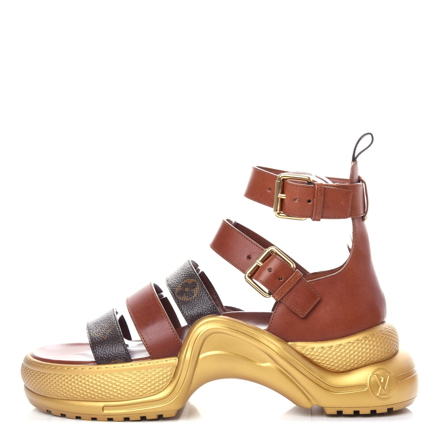 Louis Vuitton Calfskin Monogram LV Archlight Sandal 41 Gold 1 of 12