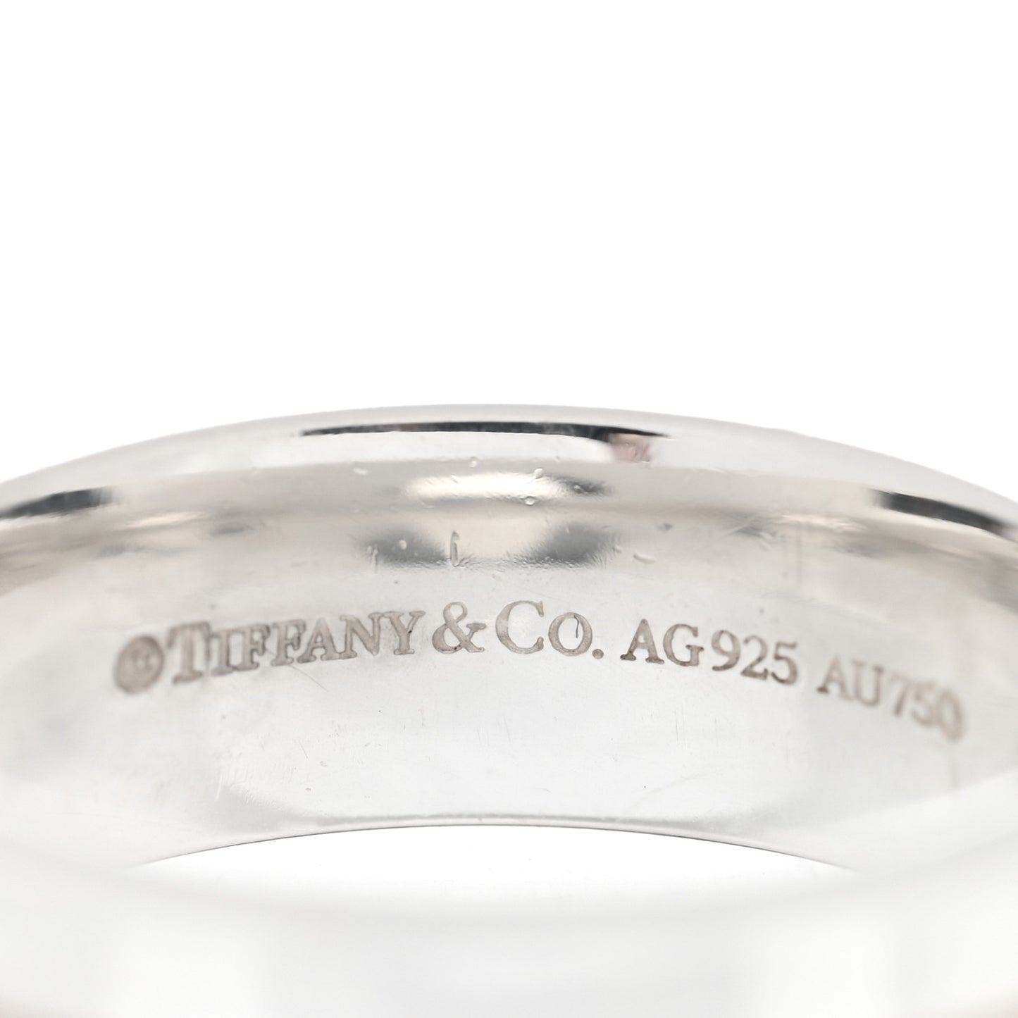 Sterling Silver 18K Rose Gold Tiffany T Wide Band Ring 49 4.75