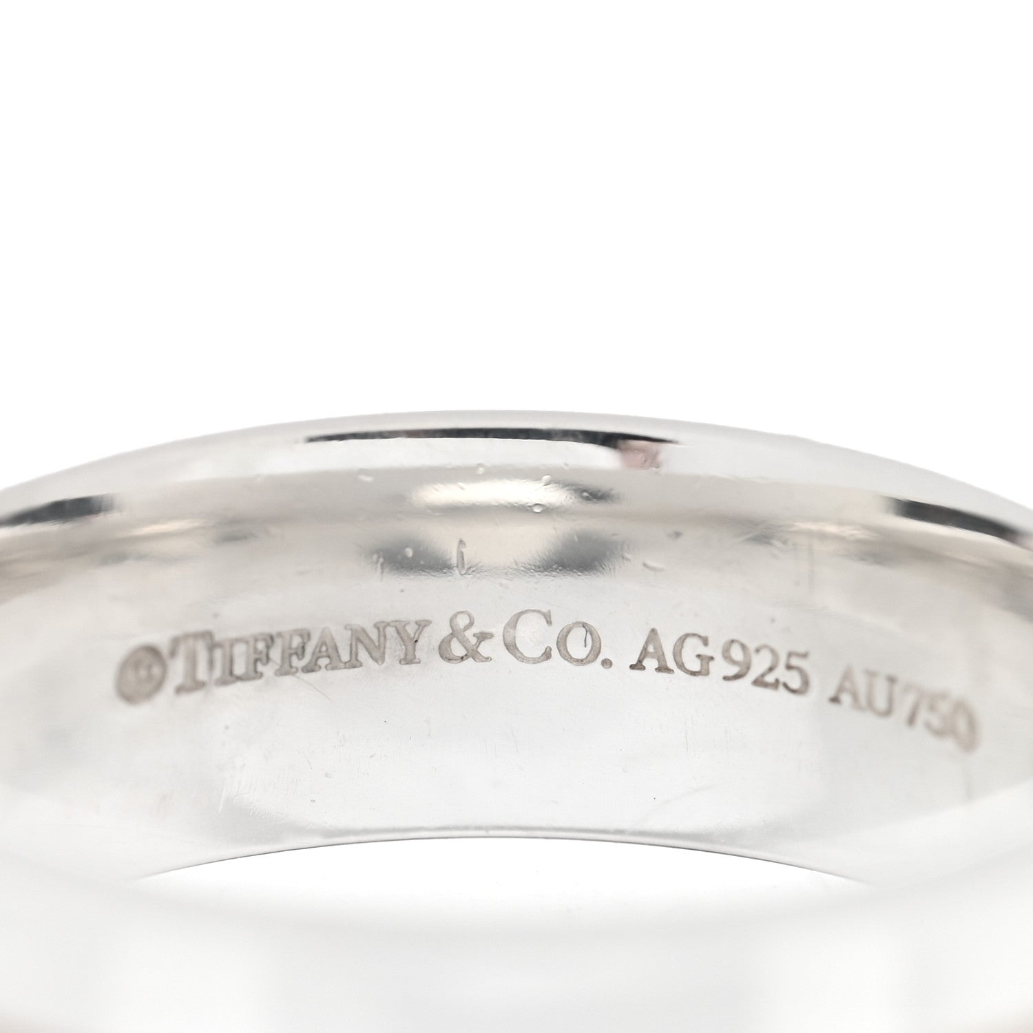 Tiffany Sterling Silver 18K Rose Gold Tiffany T Wide Band Ring 49 4.75 4 of 4