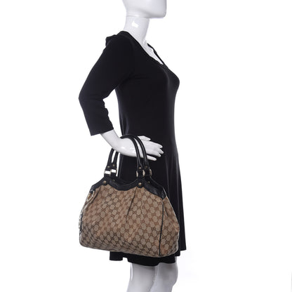 Gucci Monogram Medium Sukey Tote Beige Ebony Black 2 of 8