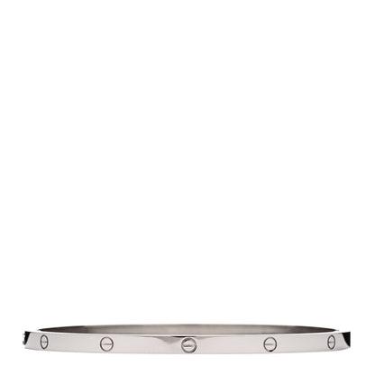 Cartier 18K White Gold Small LOVE Bracelet 19 2 of 5