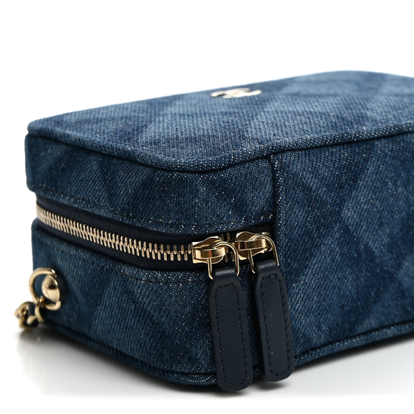Printed Denim CC Camera Case Blue