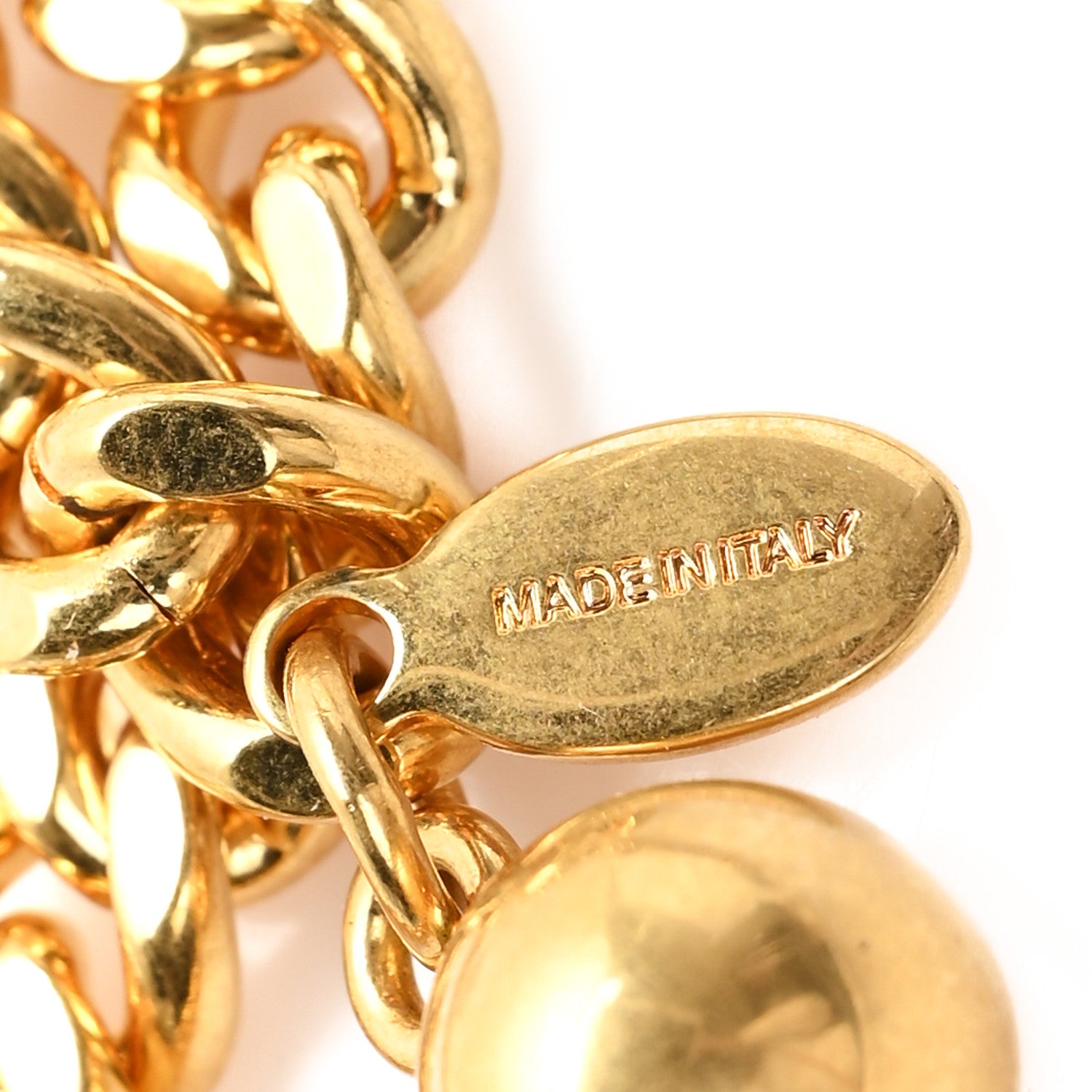 Valentino Garavani Brass Crystal VLogo Chain Belt 4 of 5