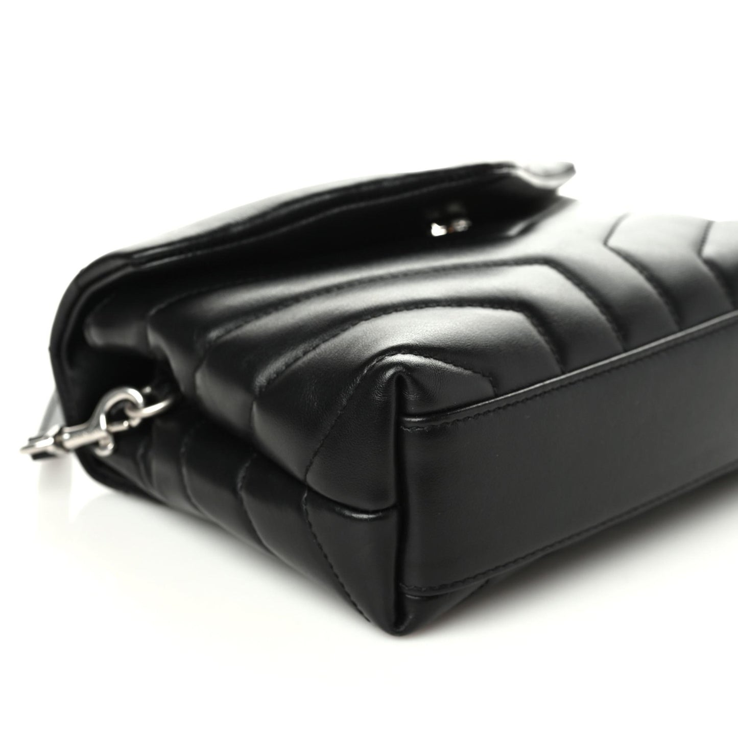 Calfskin Y Quilted Monogram Toy Loulou Crossbody Bag Black