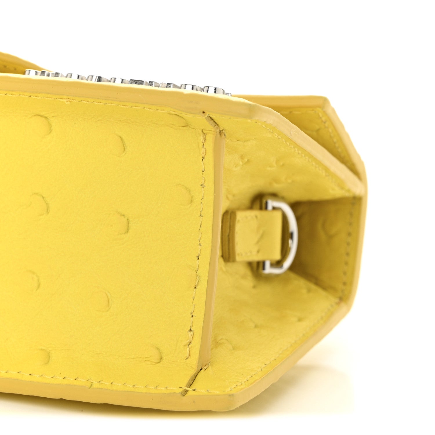 Jacquemus Calfskin Ostrich Embossed Le Bambino Yellow 9 of 9