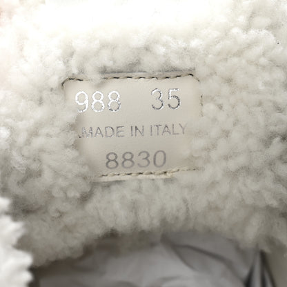 Miu Miu Montone Shearling Low Top Platform Sneakers 35 Bianco 8 of 9