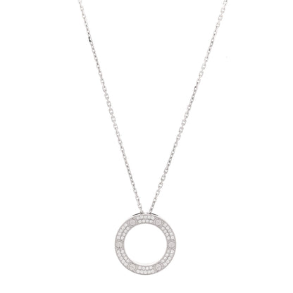 Cartier 18K White Gold Diamond LOVE Paved Necklace 1 of 7