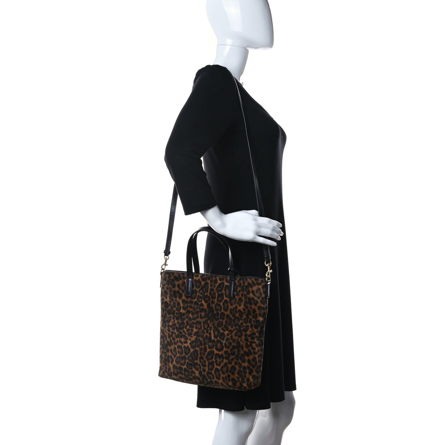 Suede Leopard Print Toy Shopping Tote Naturale