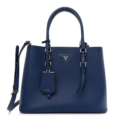 Prada Saffiano Cuir Small Double Handle Tote Inchiostro 1 of 9