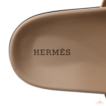 Hermes Suede Goatskin Womens Empire Sandals 38 Beige Argile 7 of 9