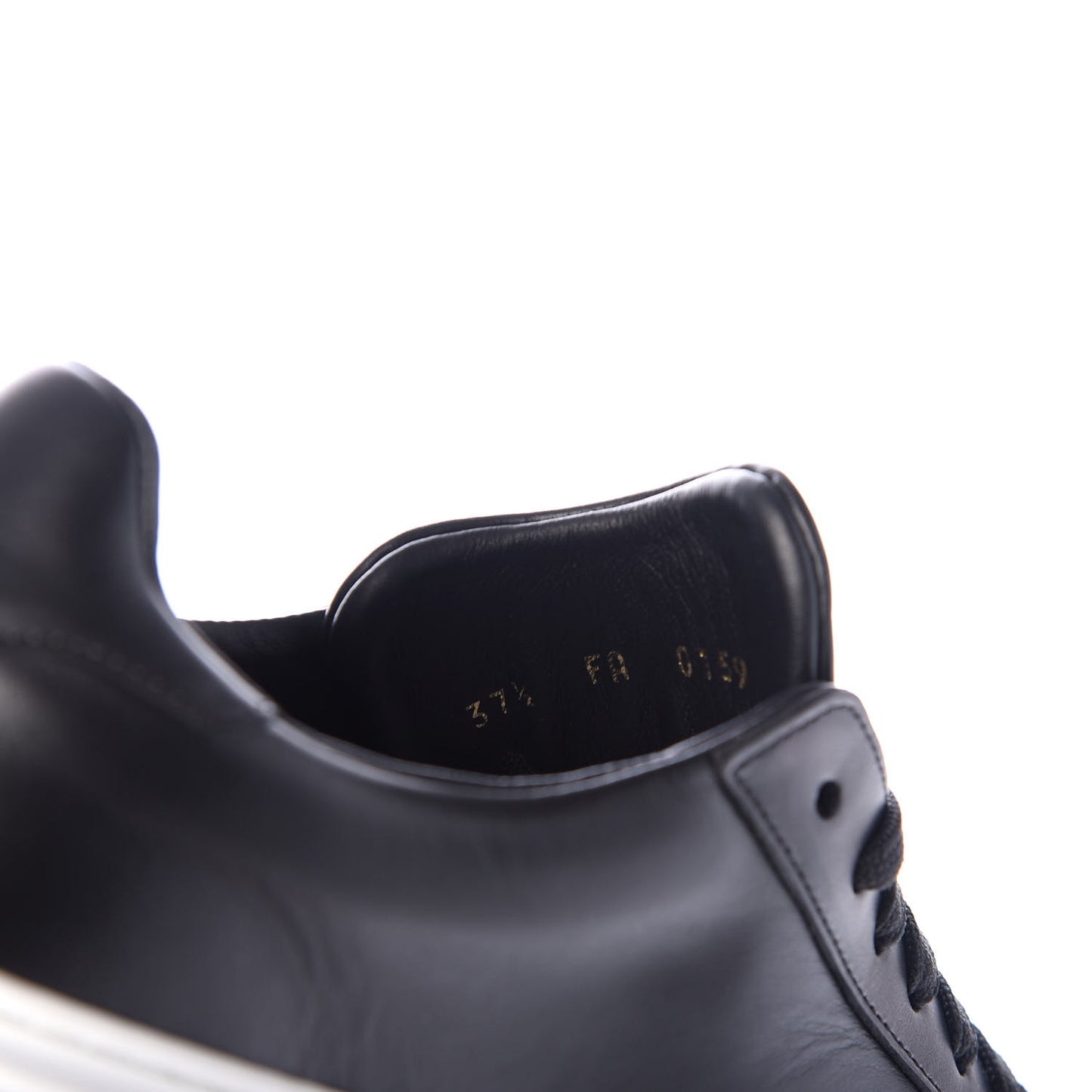 Calfskin Time Out Sneakers 37.5 Black