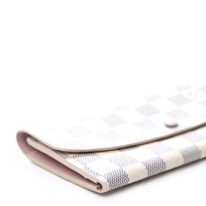 Louis Vuitton Damier Azur Emilie Wallet Rose Ballerine 7 of 9