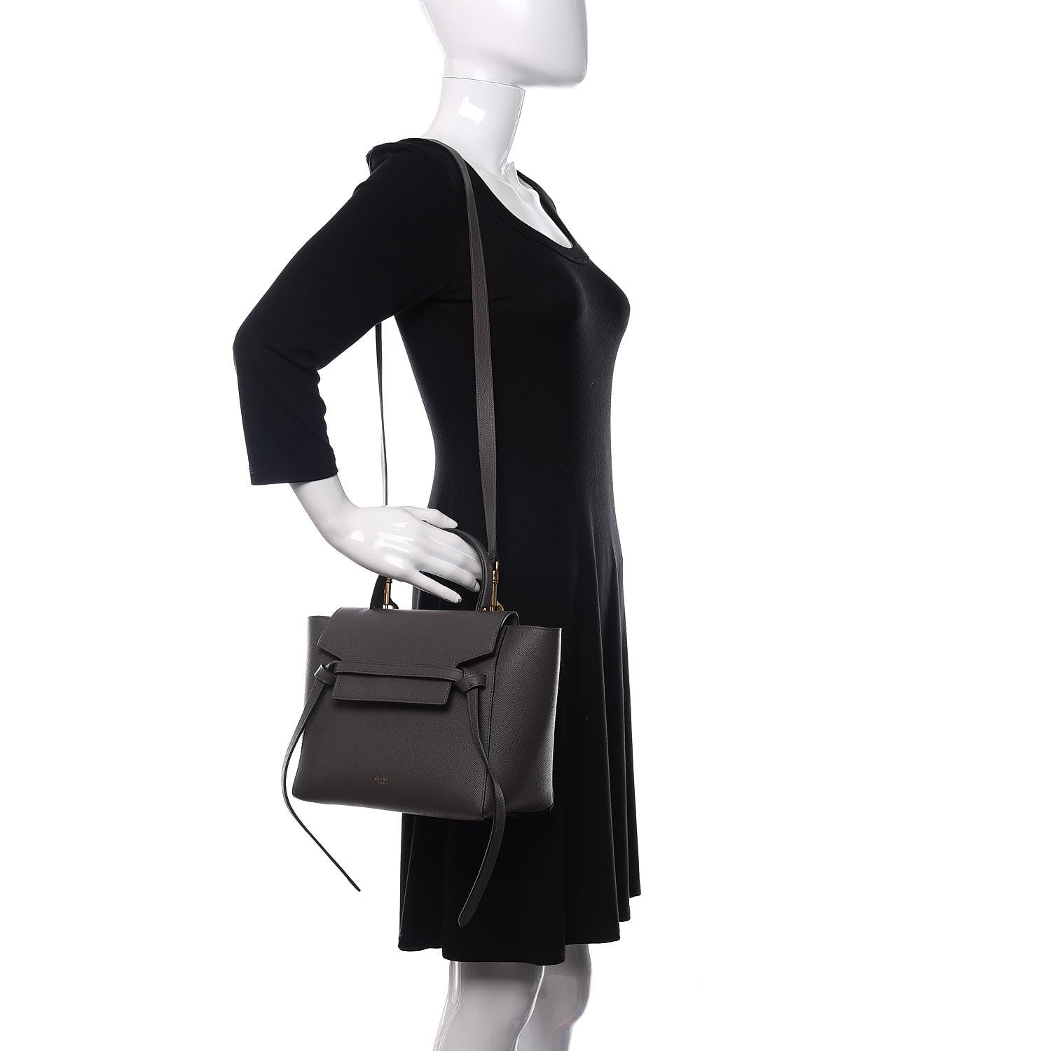 Celine Grained Calfskin Nano Belt Bag Grey 2 of 10