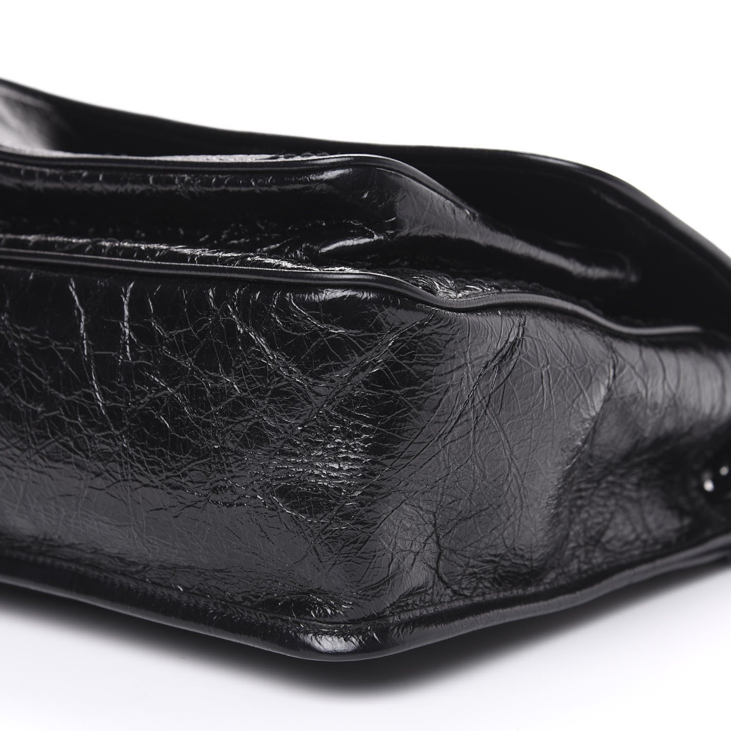 Saint Laurent Crinkled Calfskin Matelasse Monogram Medium Niki Chain Satchel Black 9 of 10