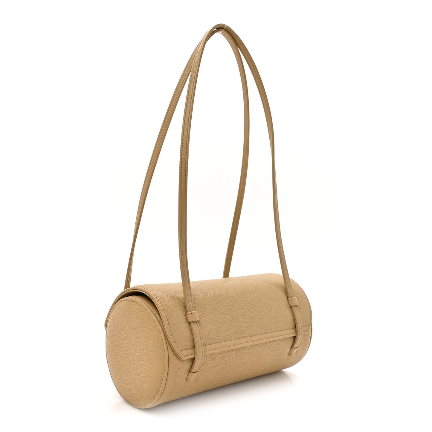 Shiny Caviar Preppy Coco Small Bowling Bag Dark Beige