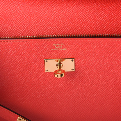 Hermes Epsom Kelly Longue Wallet Rouge Tomate 5 of 5
