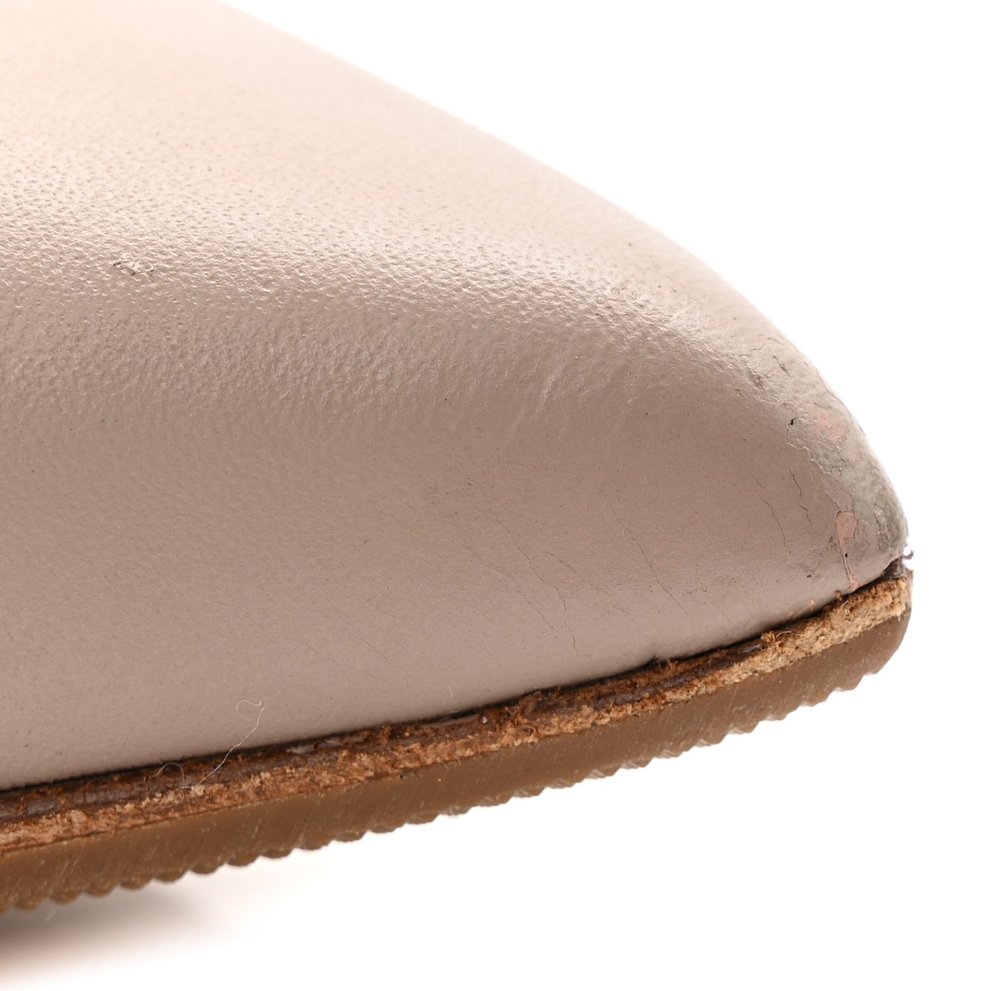 Calfskin Lacquered Monochrome Rockstud Ballerina Flats 38 Poudre