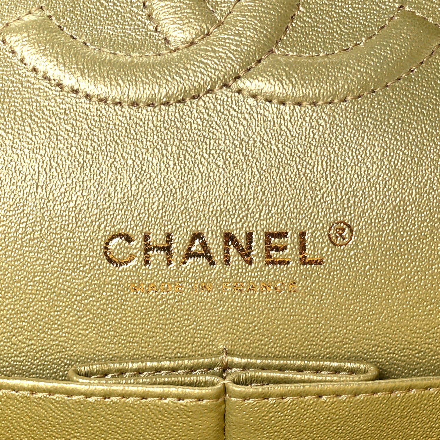 Chanel Metallic Goatskin Quilted Medium Double Flap Gold Black 6 of 9