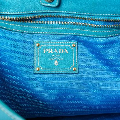 Prada Vitello Daino Shopping Tote Turchese 9 of 10