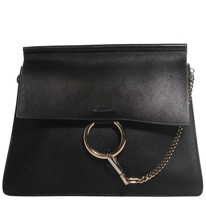 Chloe Grained Calfskin Medium Faye Shoulder Bag Black 1 of 8