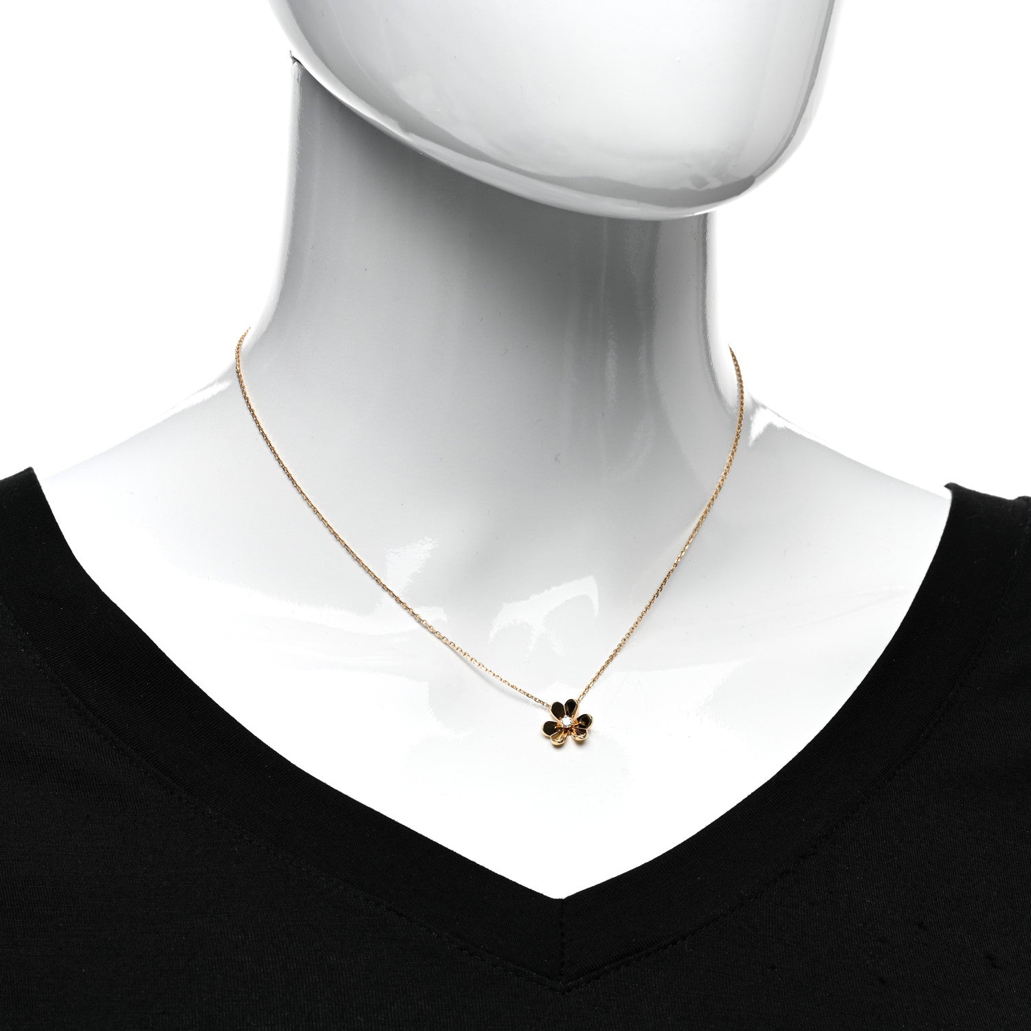 Van Cleef & Arpels 18K Yellow Gold Diamond Mini Frivole Pendant Necklace 2 of 6
