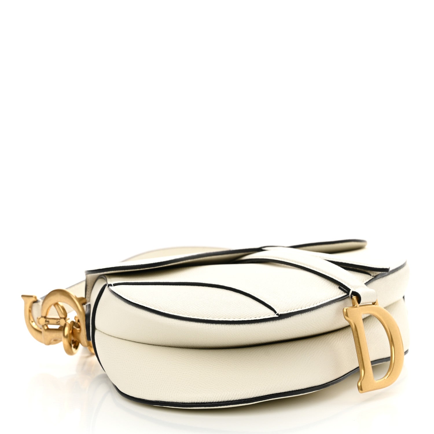 Christian Dior Grained Calfskin Saddle Bag With Strap Latte 4 of 10