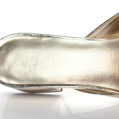Chanel Metallic Sheepskin Mules 36 Gold 8 of 11