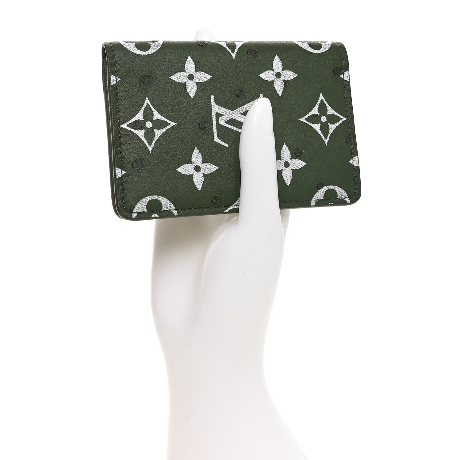 Louis Vuitton Ostrich Monogram Pocket Organizer Cactus 2 of 7
