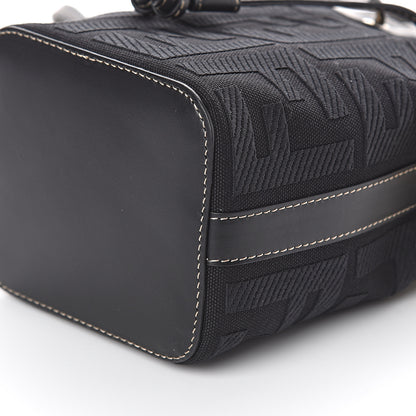 Fendi Canvas Vitello King F is Fendi FF Embroidered Mini Mon Tresor Bucket Bag Black 7 of 7