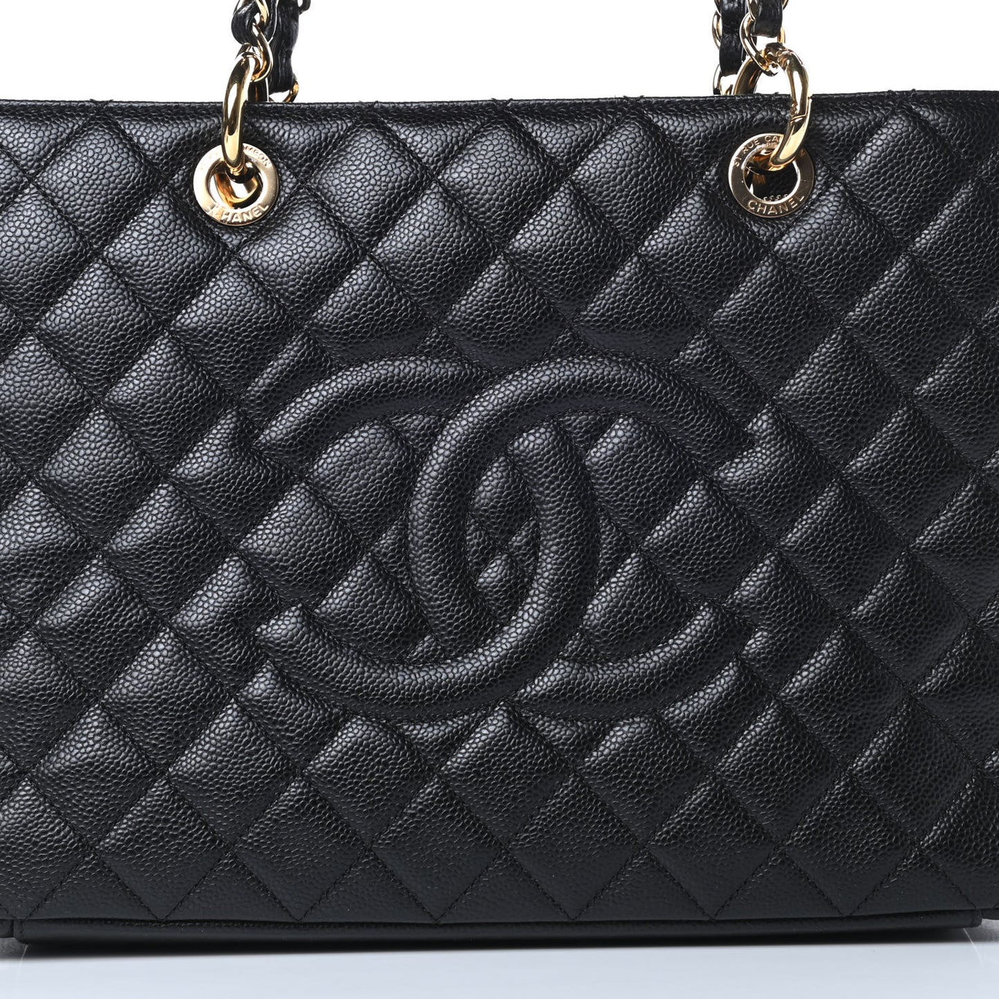 Caviar Quilted Grand Shopping Tote GST Black