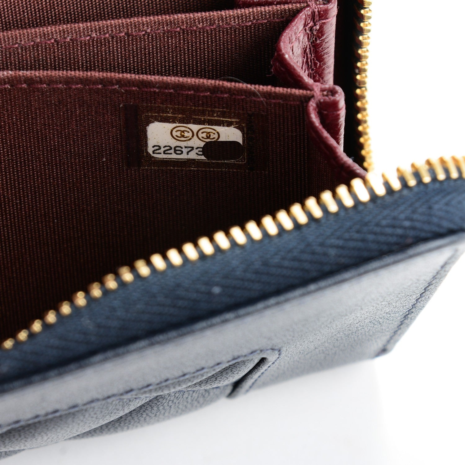 Chanel Sheepskin Quilted Mademoiselle Vintage Zip Coin Purse Navy 7 of 7