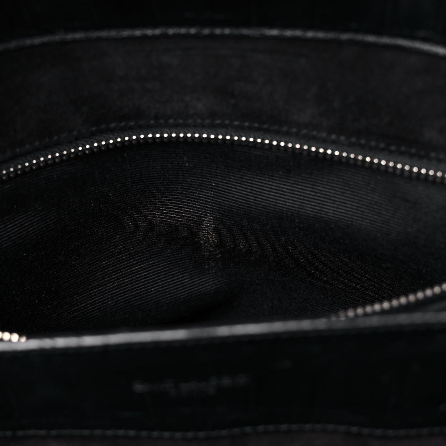 Calfskin Crocodile Embossed Medium Trois Class Tote Black