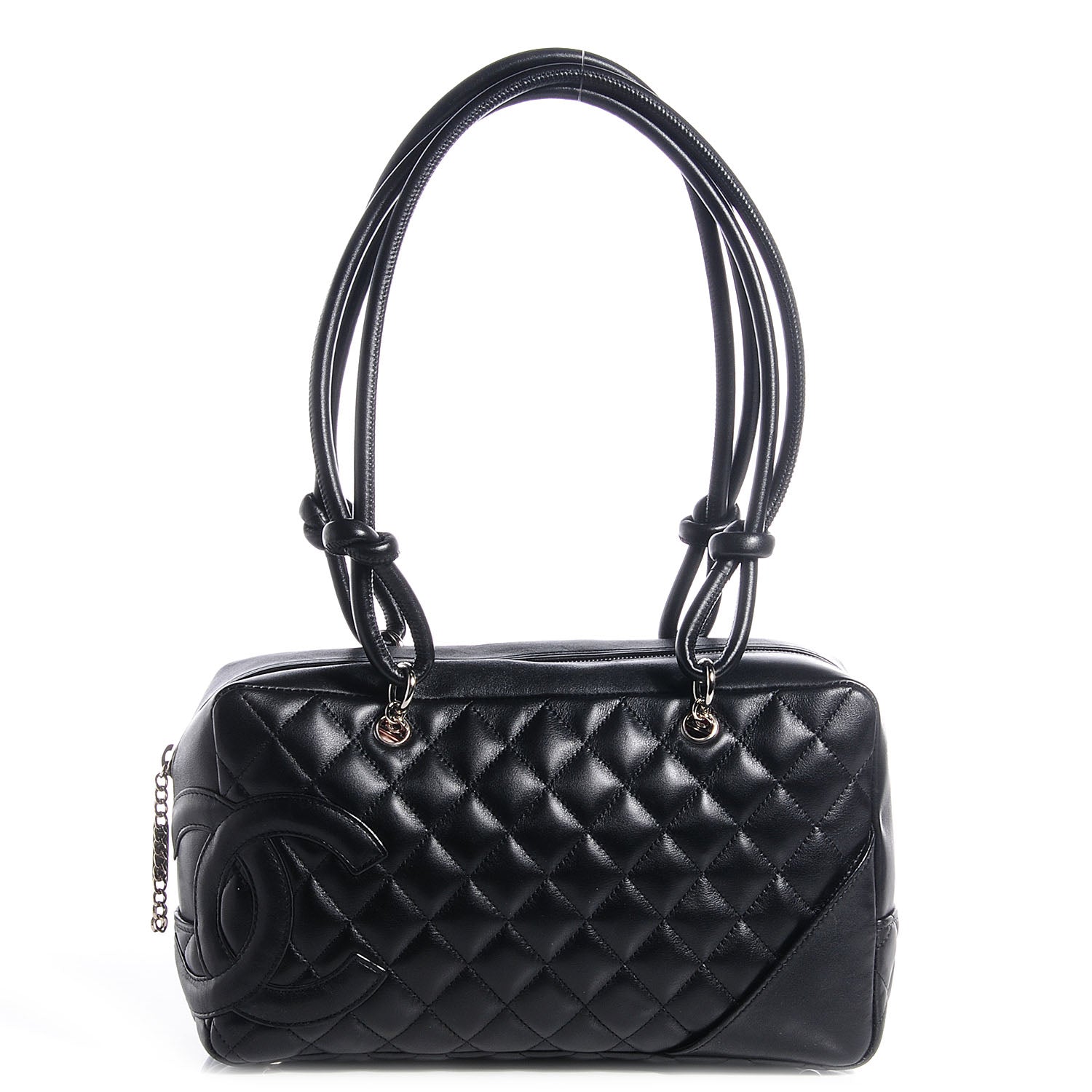 Chanel Calfskin Quilted Large Cambon Bowler Black 1 of 8