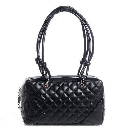 Chanel Calfskin Quilted Large Cambon Bowler Black 1 of 8