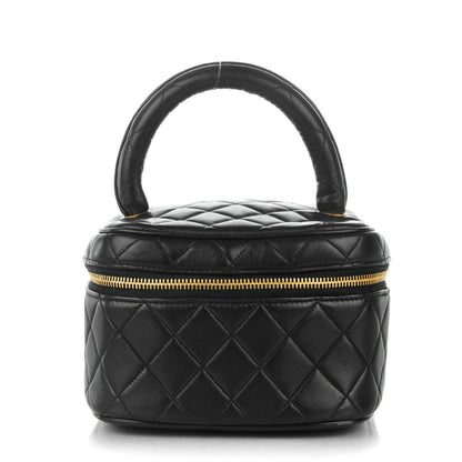 Chanel Lambskin Quilted Vanity Cosmetic Bag Black 1 of 7