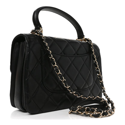 Chanel Lambskin Quilted Small Trendy CC Dual Handle Flap Bag Black Black 3 of 11