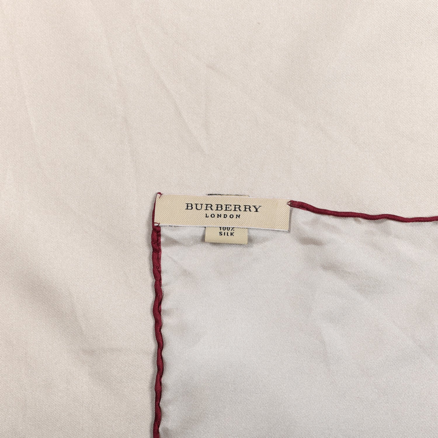 Burberry Silk Square Scarf Beige 3 of 4