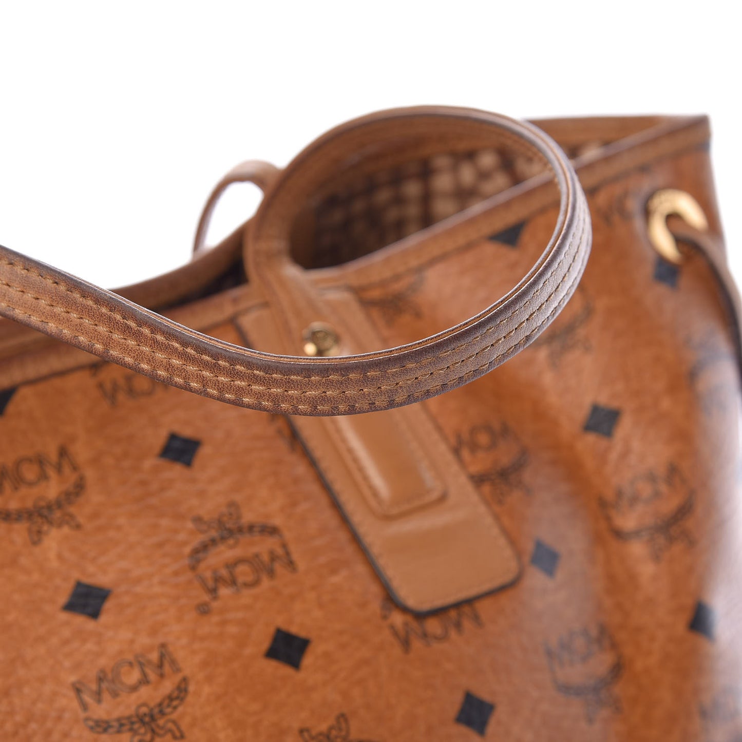 Visetos Medium Liz Reversible Shopper Tote Cognac