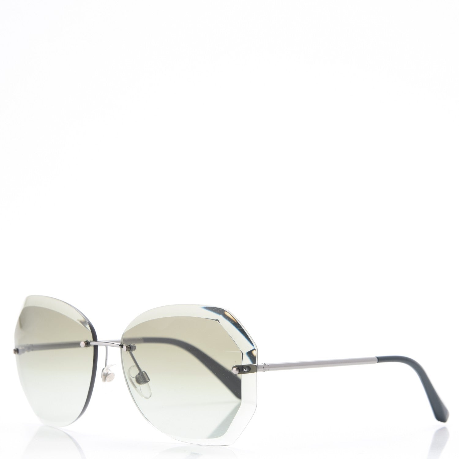 Chanel Metal Spring Round Sunglasses 4220 Gunmetal Green 1 of 8