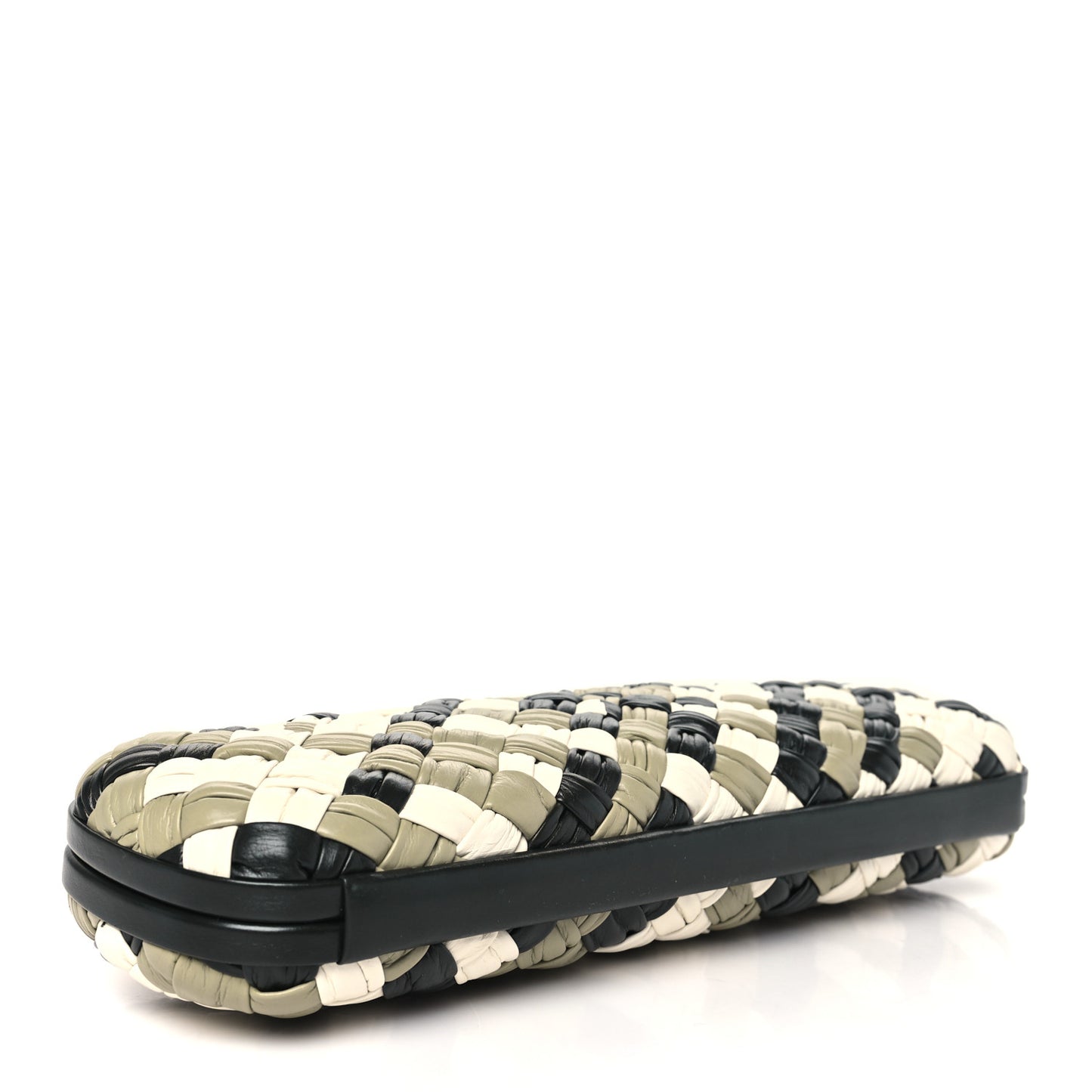 Nappa Intrecciato Stretch Knot Box Clutch Black Multicolor