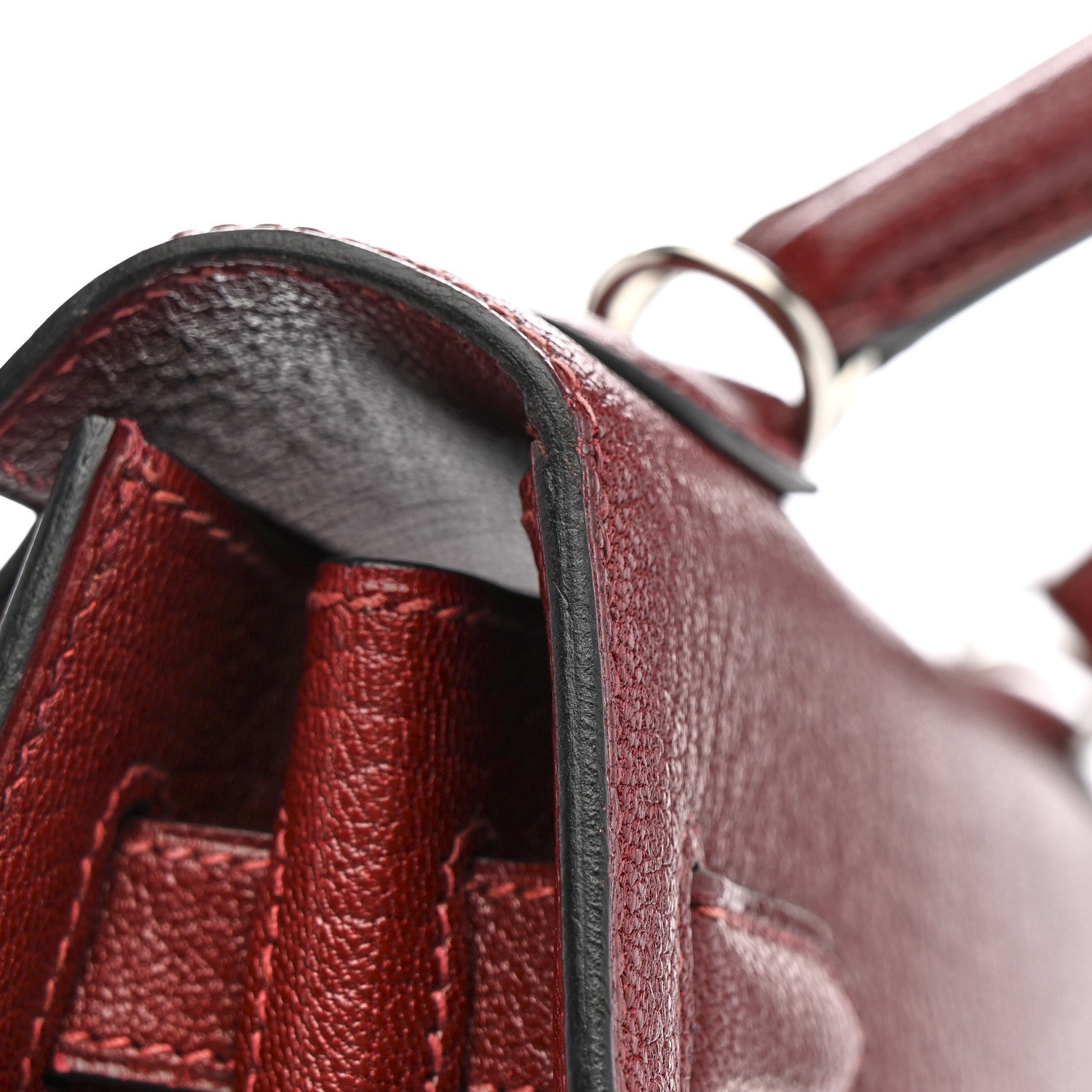 Hermes Chevre De Coromandel Kelly Sellier 32 Rouge H 13 of 17