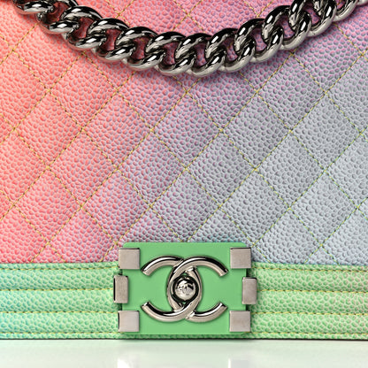 Chanel Caviar Quilted Medium Cuba Rainbow Boy Flap Multicolor 8 of 11