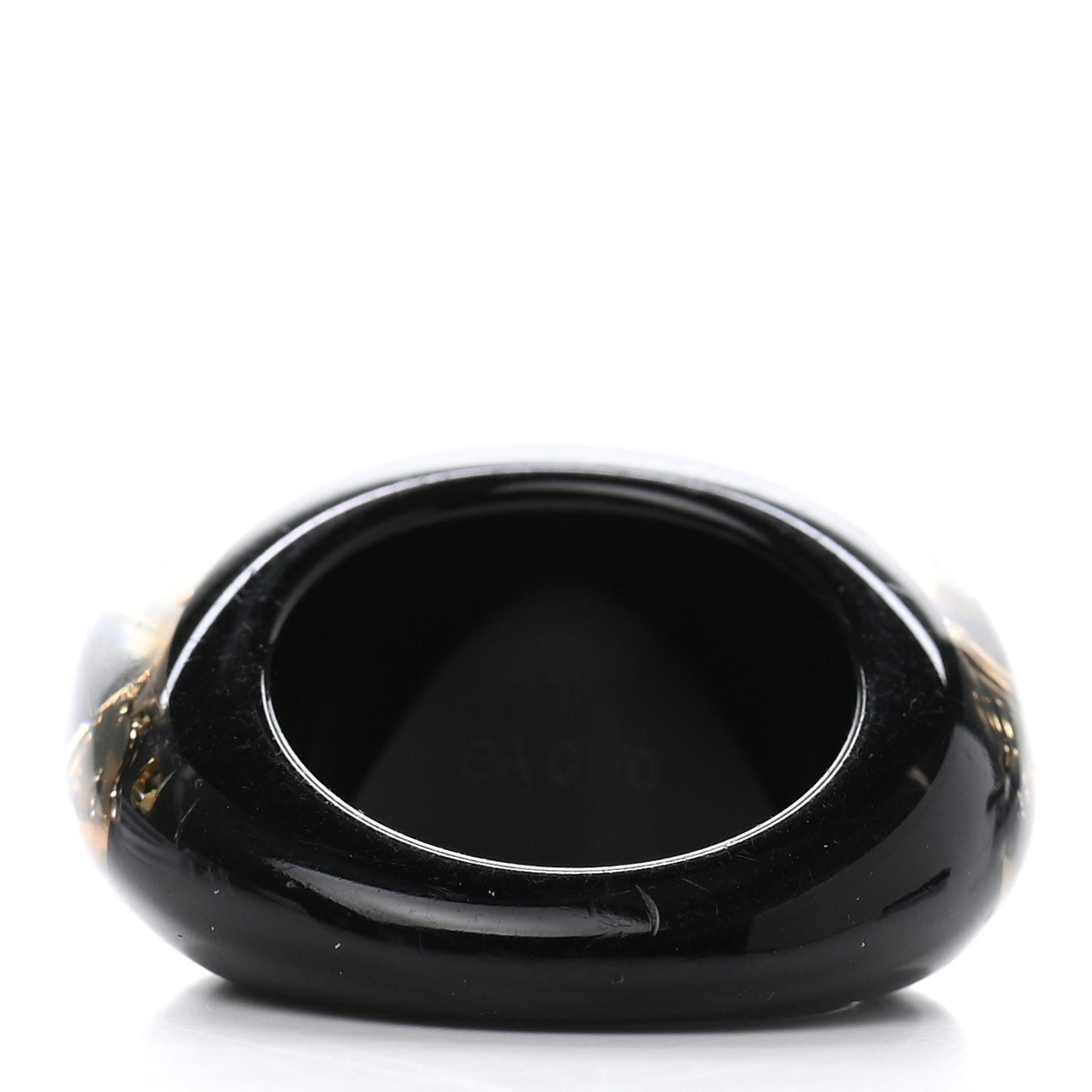 Resin Swarovski Crystal Inclusion Ring M Black