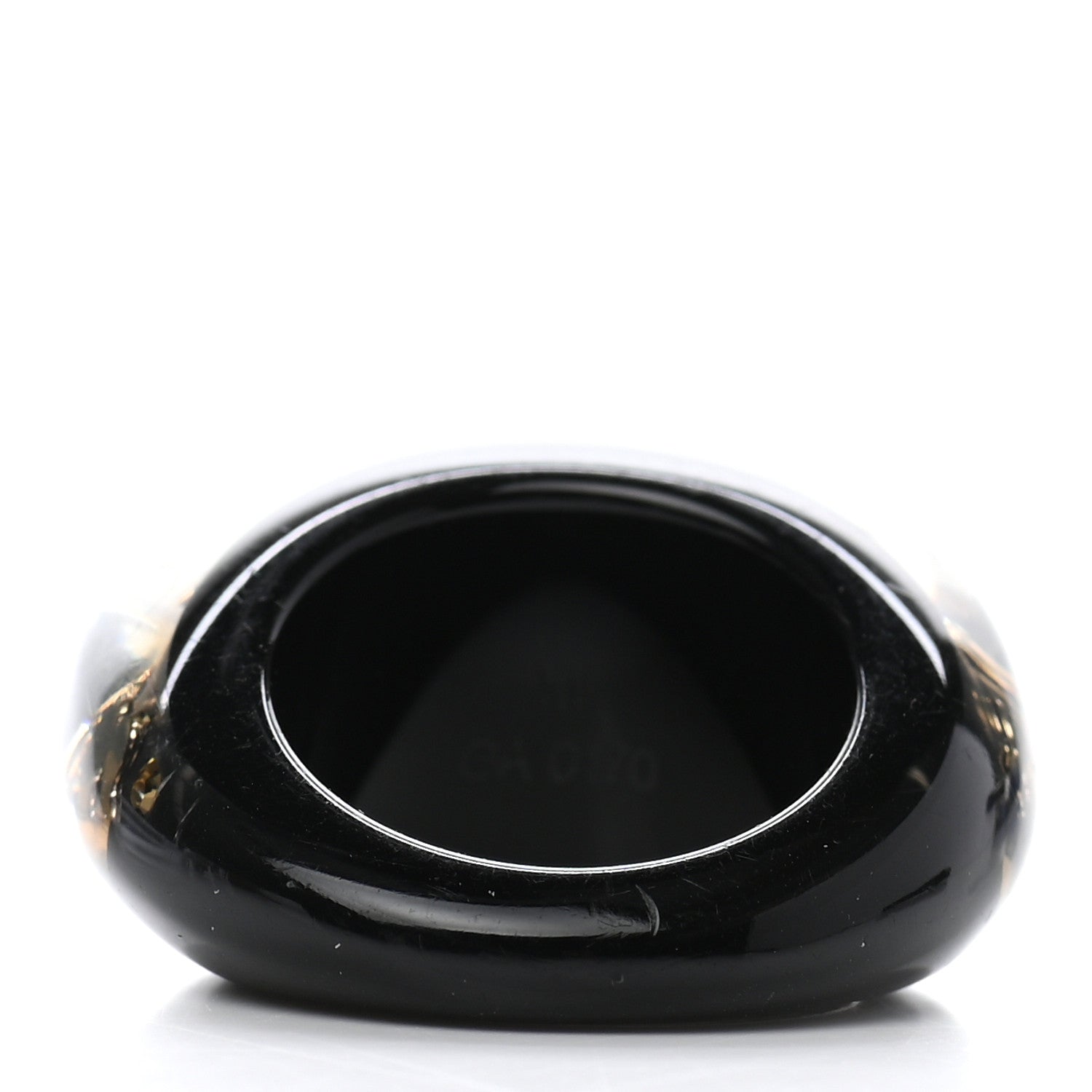 Louis Vuitton Resin Swarovski Crystal Inclusion Ring M Black 3 of 5