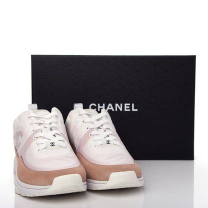 Chanel Nylon Suede Calfskin CC Sneakers 41 Pink 11 of 11