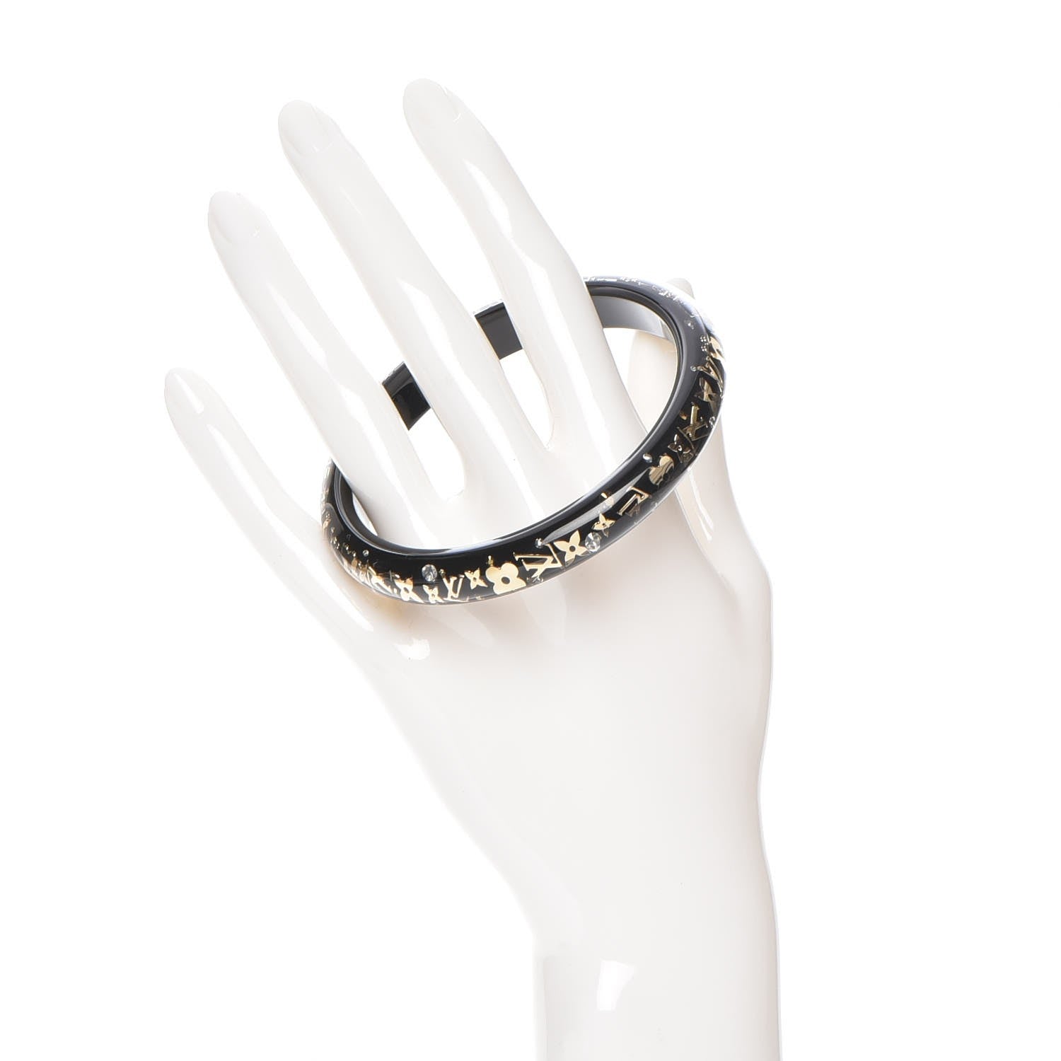 Louis Vuitton Resin Swarovski Medium Inclusion Bracelet PM Black 2 of 4