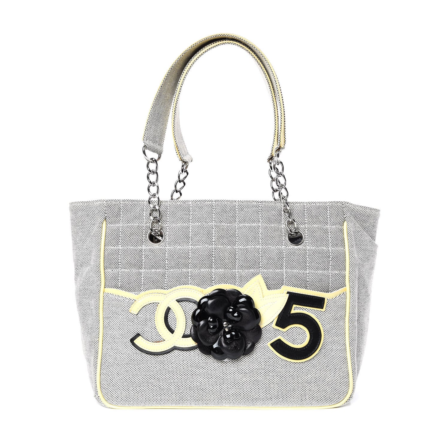 Canvas Camellia N°5 Tote Beige Black