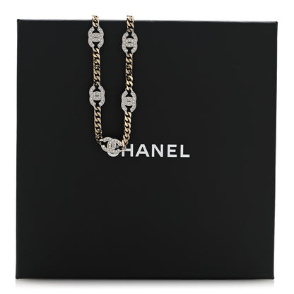 Chanel Crystal Chain CC Link Choker Gold Silver 7 of 7